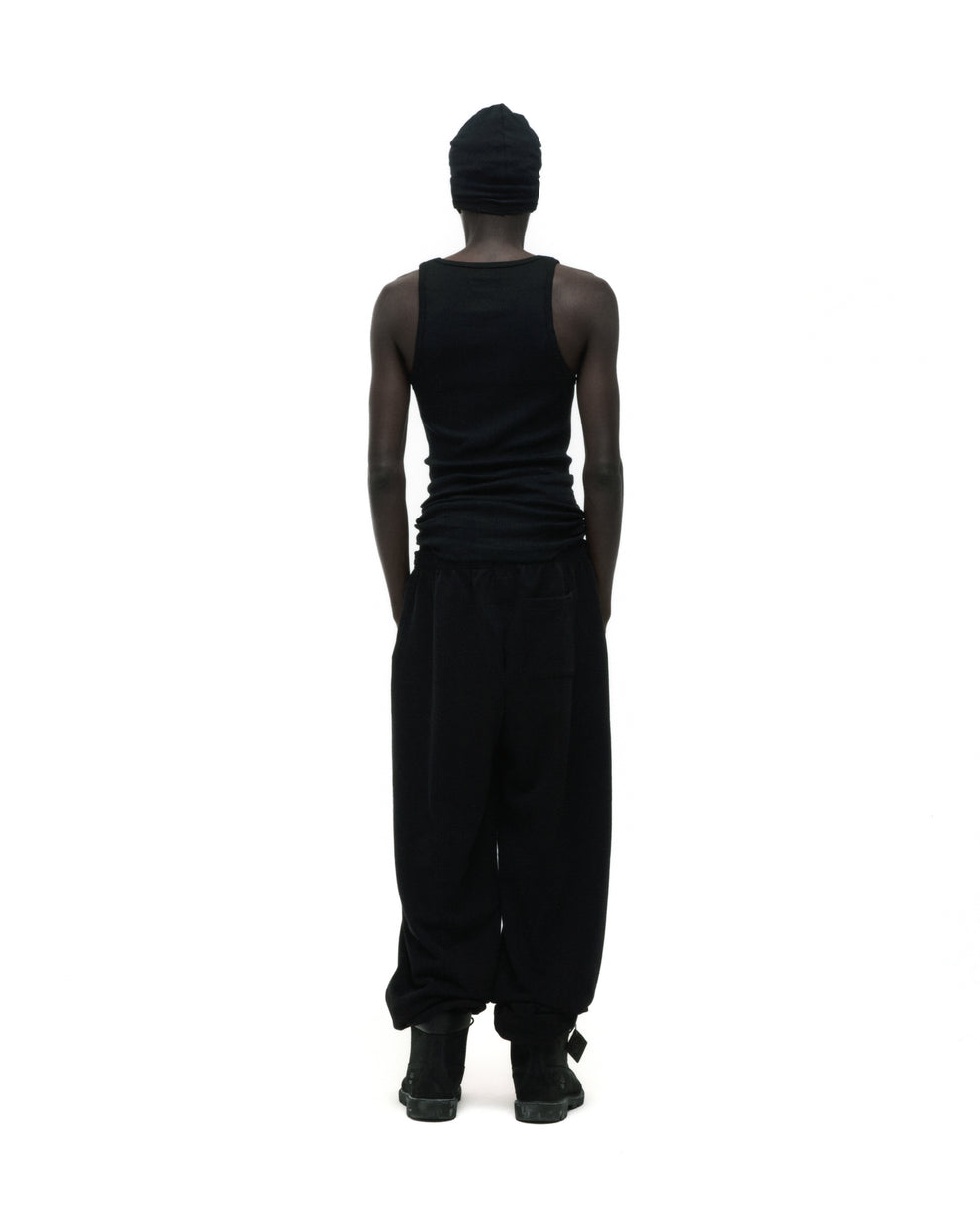 BLACK BELUGA ANGEL NUMBER SWEATPANT ON MODEL