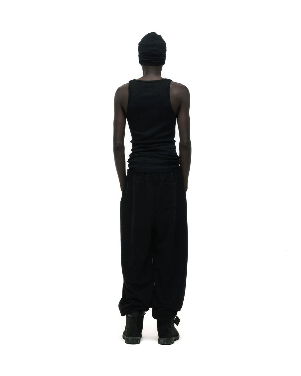 BLACK BELUGA ANGEL NUMBER SWEATPANT ON MODEL