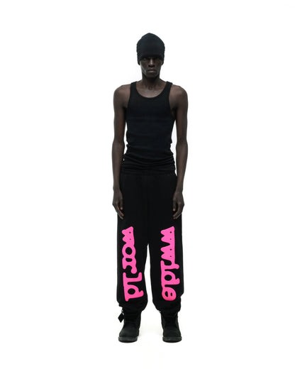BLACK BELUGA ANGEL NUMBER SWEATPANT ON MODEL
