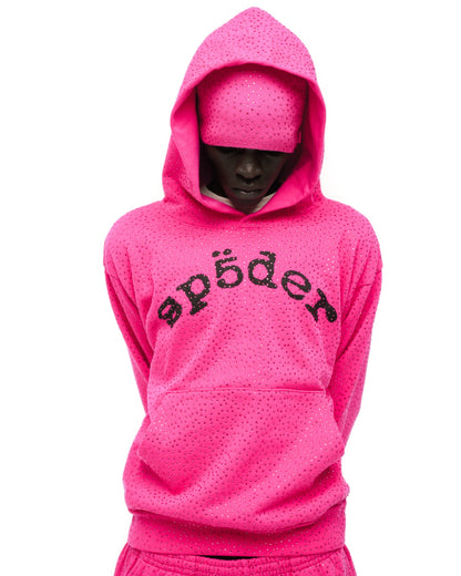 PINK VVS HOODIE ON MODEL