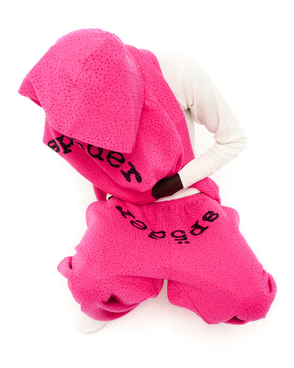 PINK VVS HOODIE ON MODEL