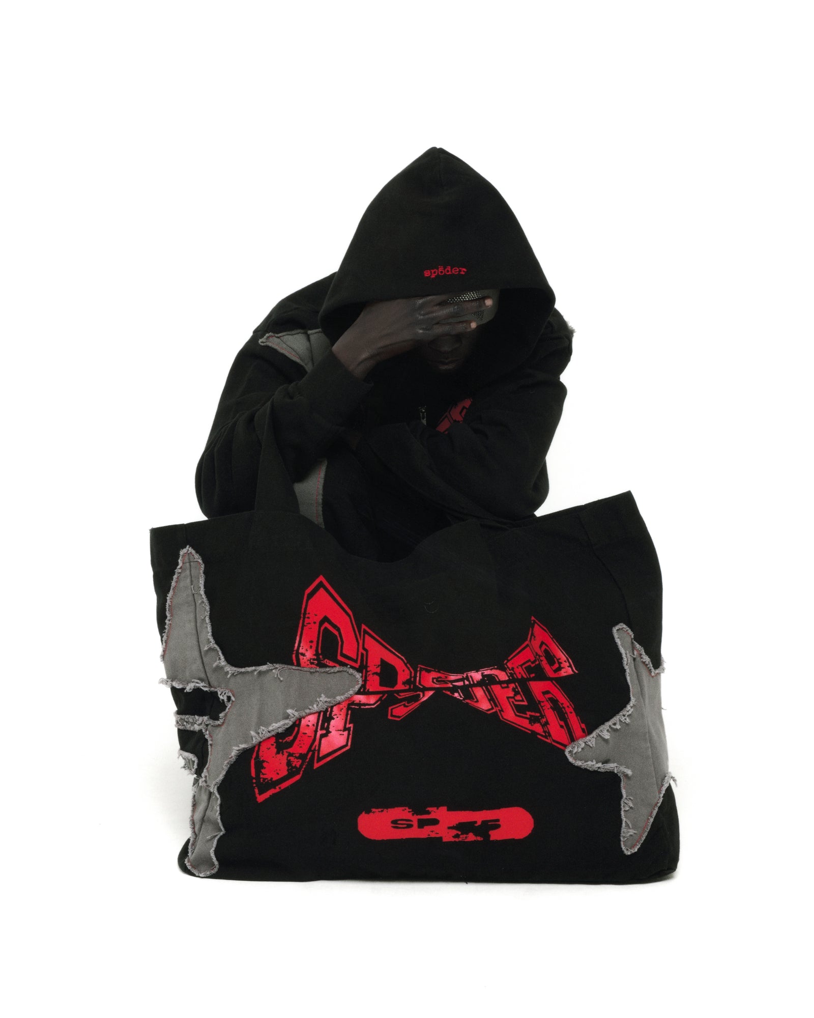 BLACK BIG STAR TOTE