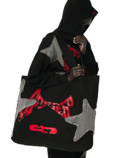 BLACK BIG STAR TOTE