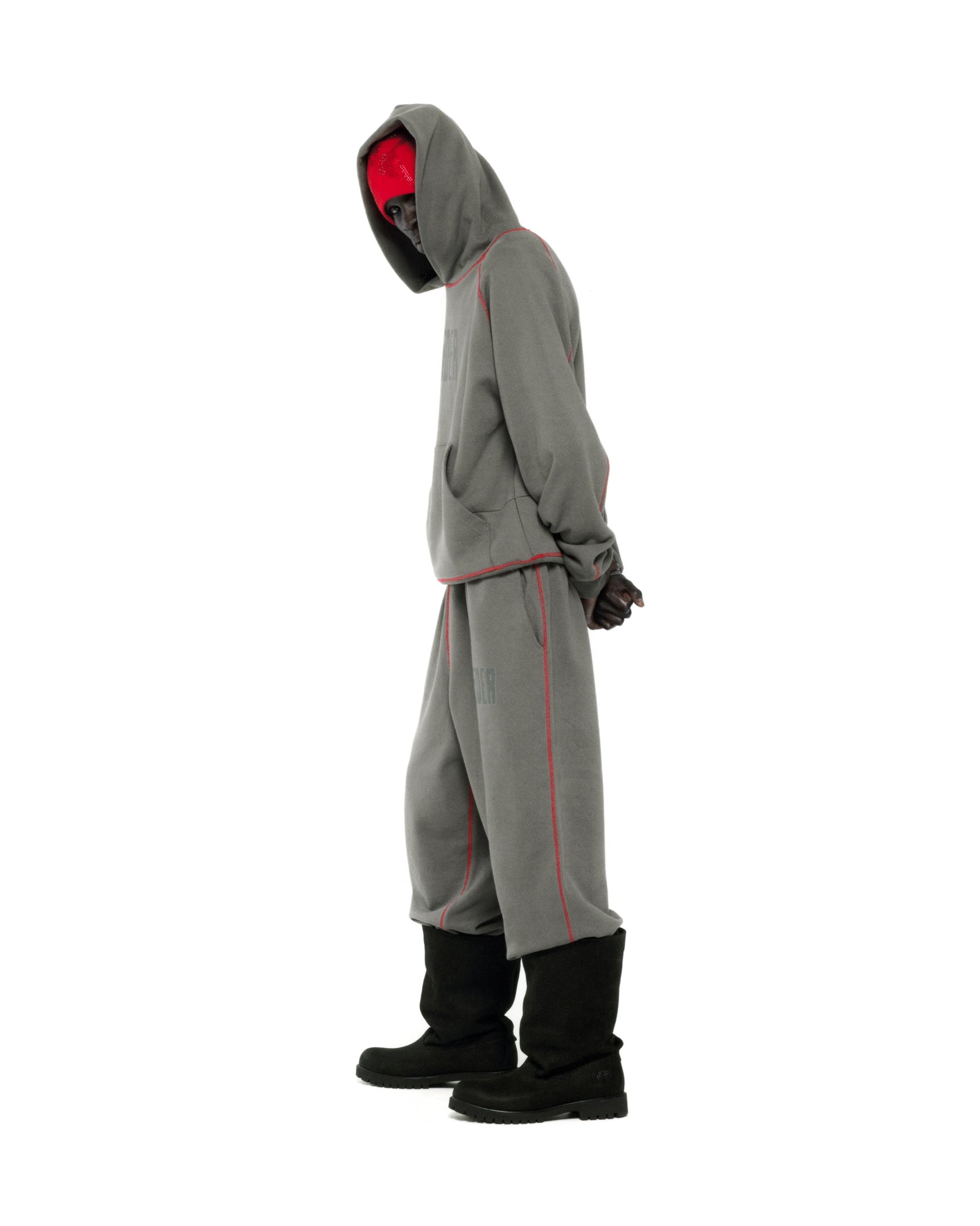 SLATE ARCHIVE CONTRAST HOODIE ON MODEL