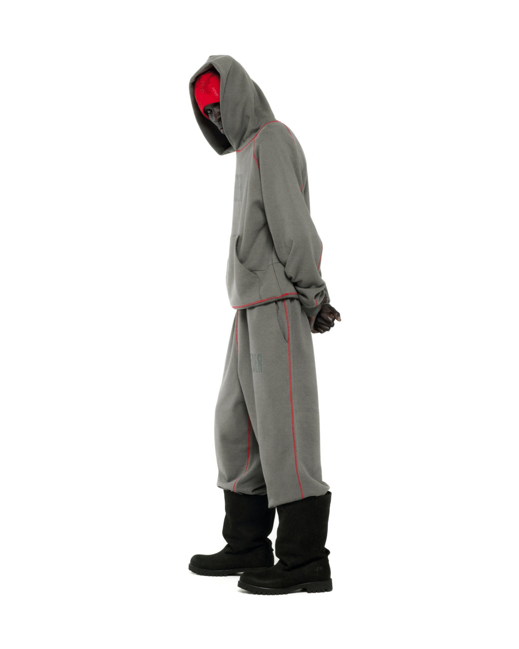 SLATE ARCHIVE CONTRAST HOODIE ON MODEL