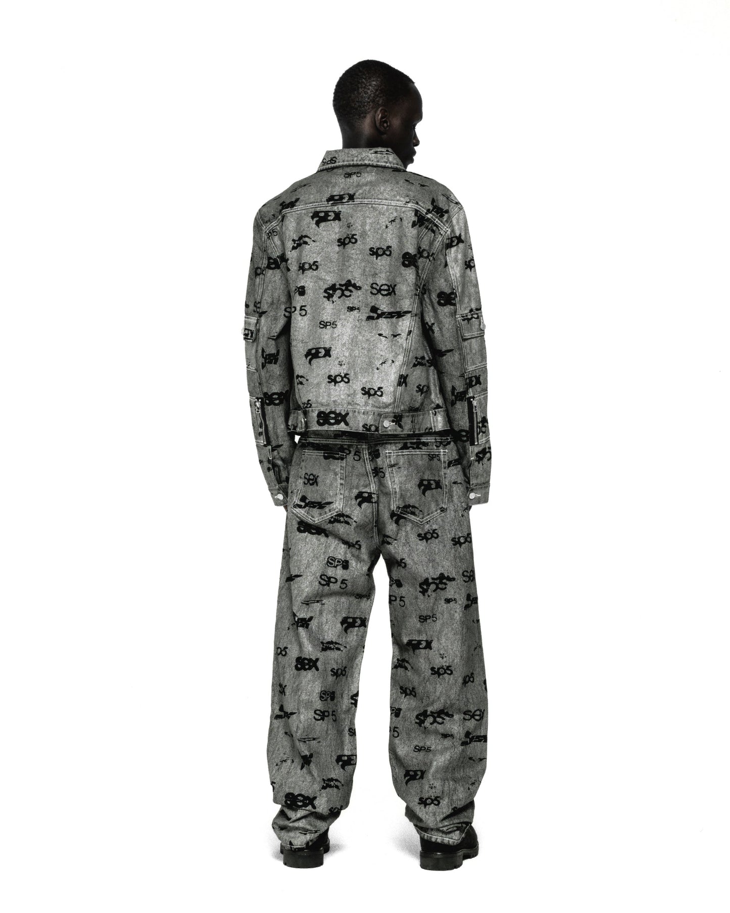 SEX AOP FOIL TRUCKER JACKET