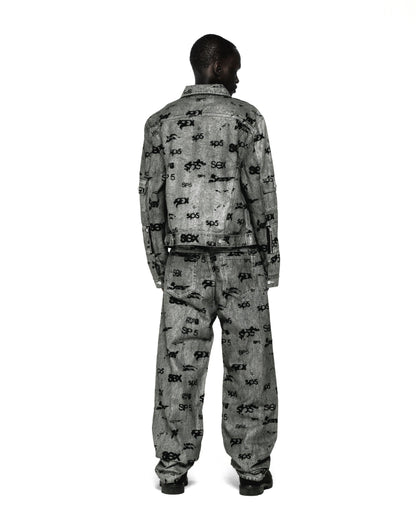 SEX AOP FOIL TRUCKER JACKET