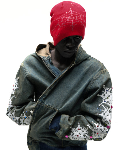 RHINESTONE SILK SKULLY