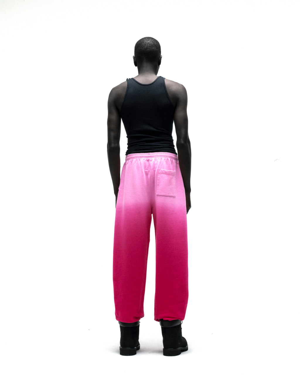 OG WEB OMBRE SWEATPANT: Pink ombre cotton fleece sweatpants with elasticized waistband and cuffs.