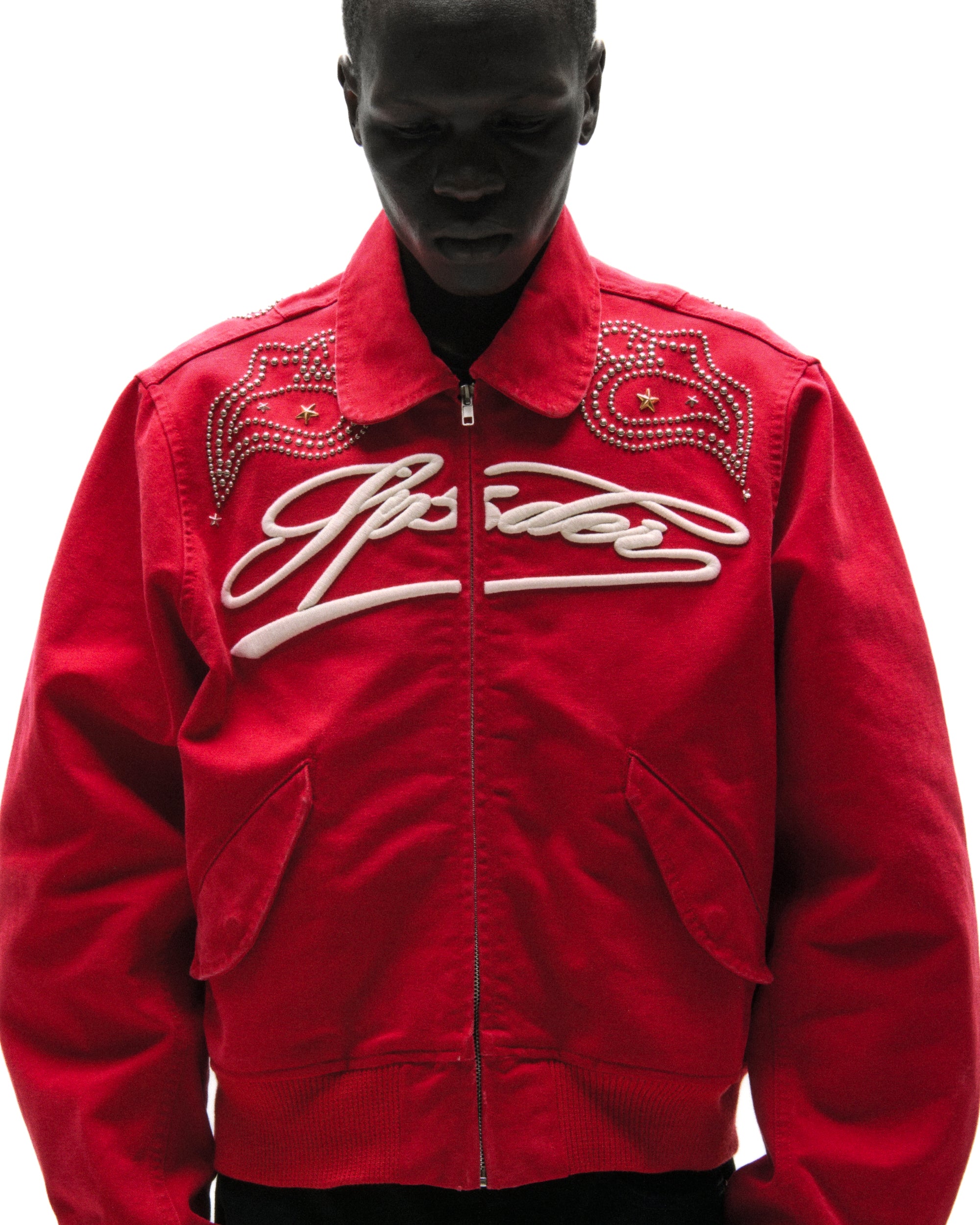 RED R-05 SCRIPT BOMBER JACKET | SP5DER | KING SPIDER