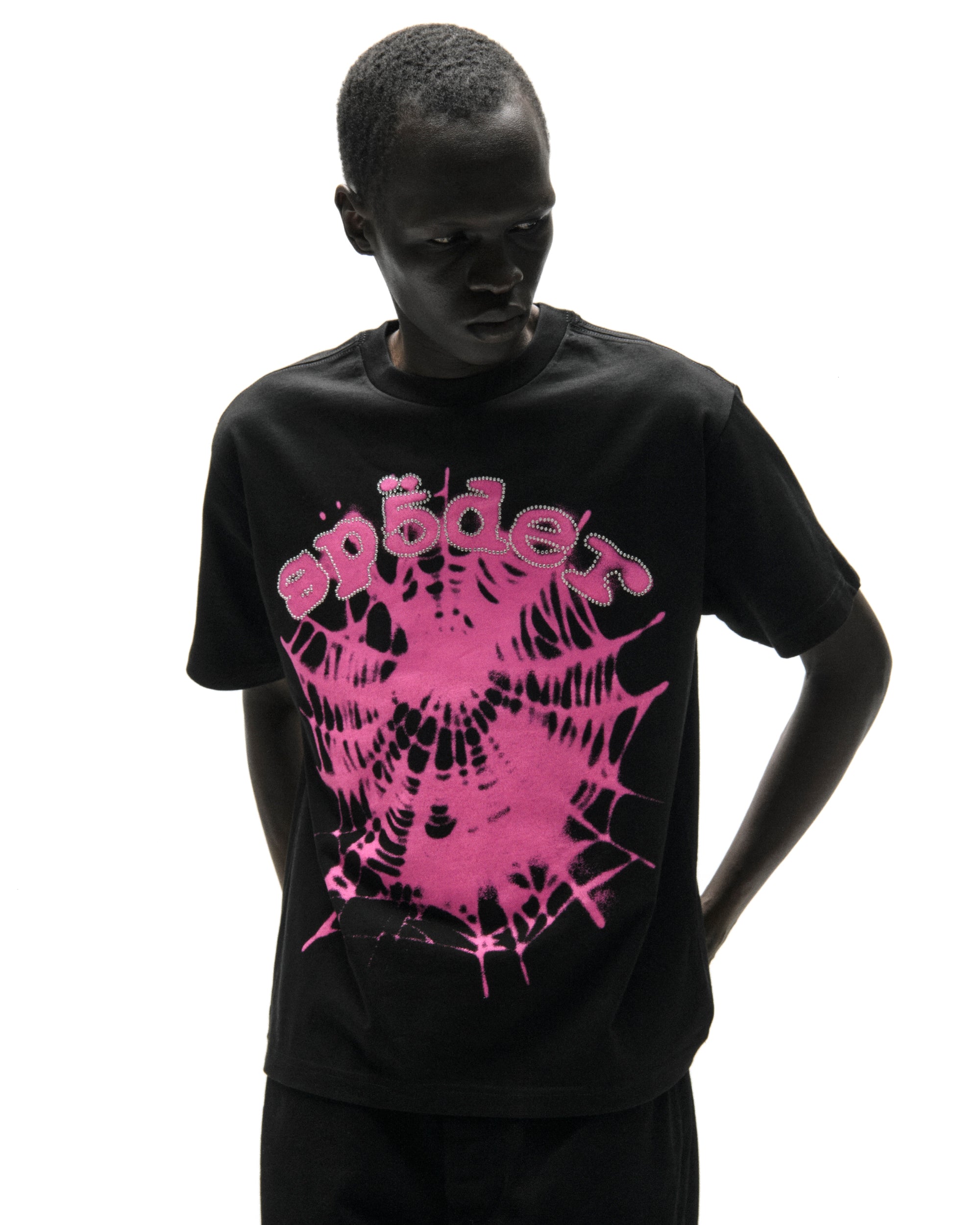 BLACK SCATTERED OG WEB V2 TEE | SP5DER | KING SPIDER