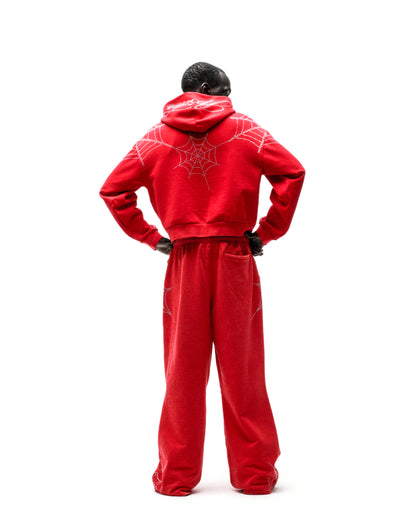 RHINESTONE WEB ZIP HOODIE