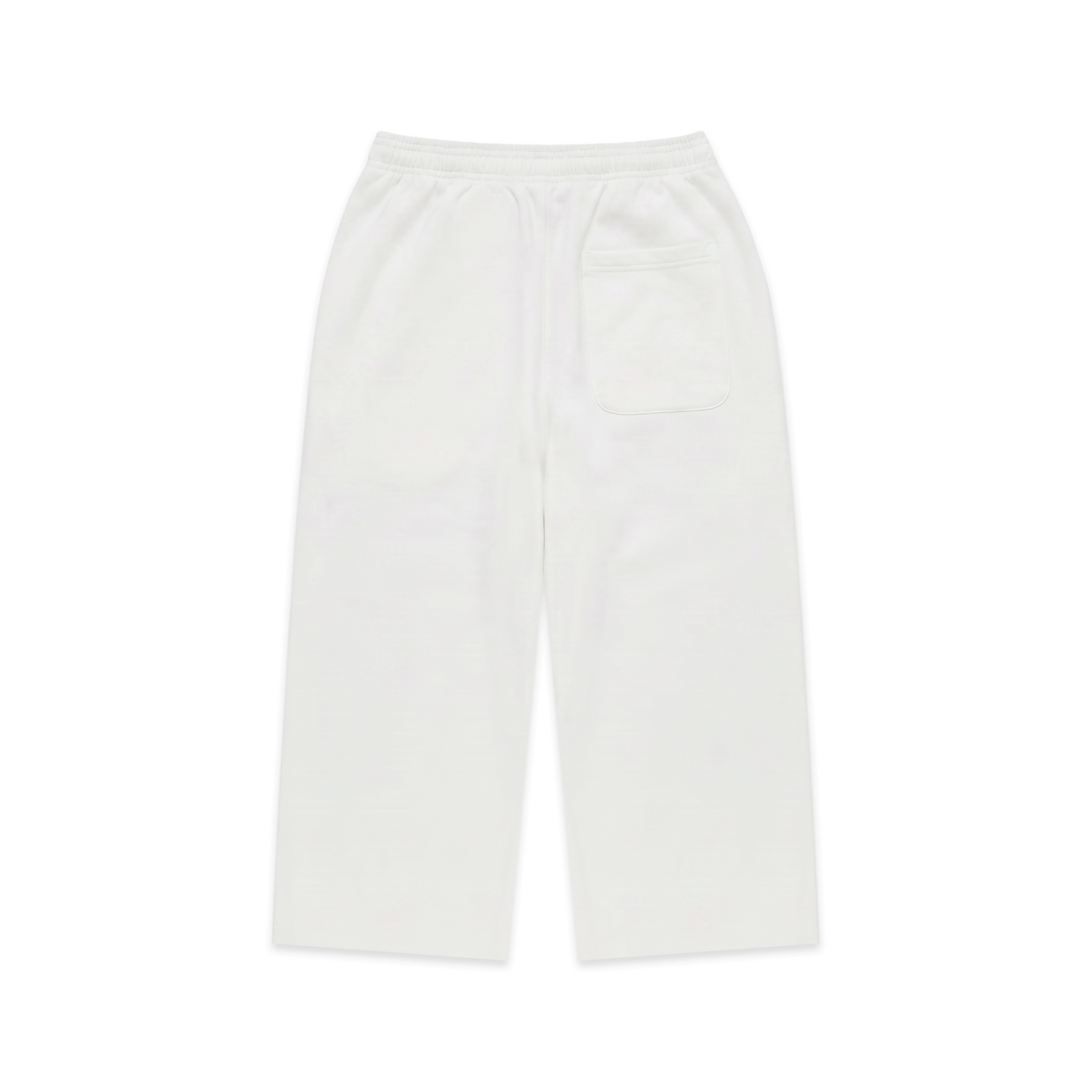 White cotton sweatshorts with flag-inspired rhinestone OG logo graphic.