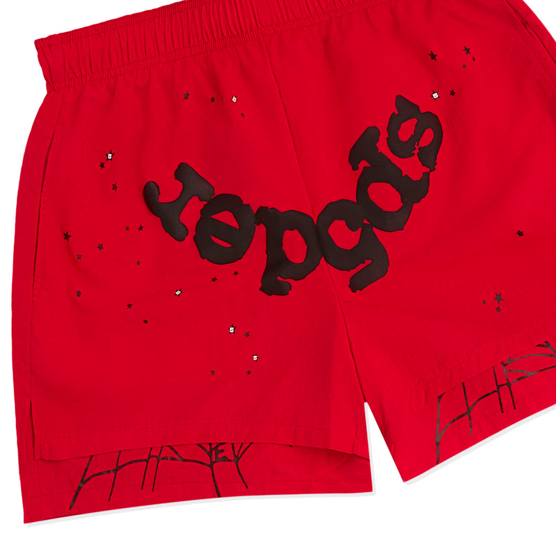 RED OG WEB DOUBLE LAYER SHORT DETAIL 2