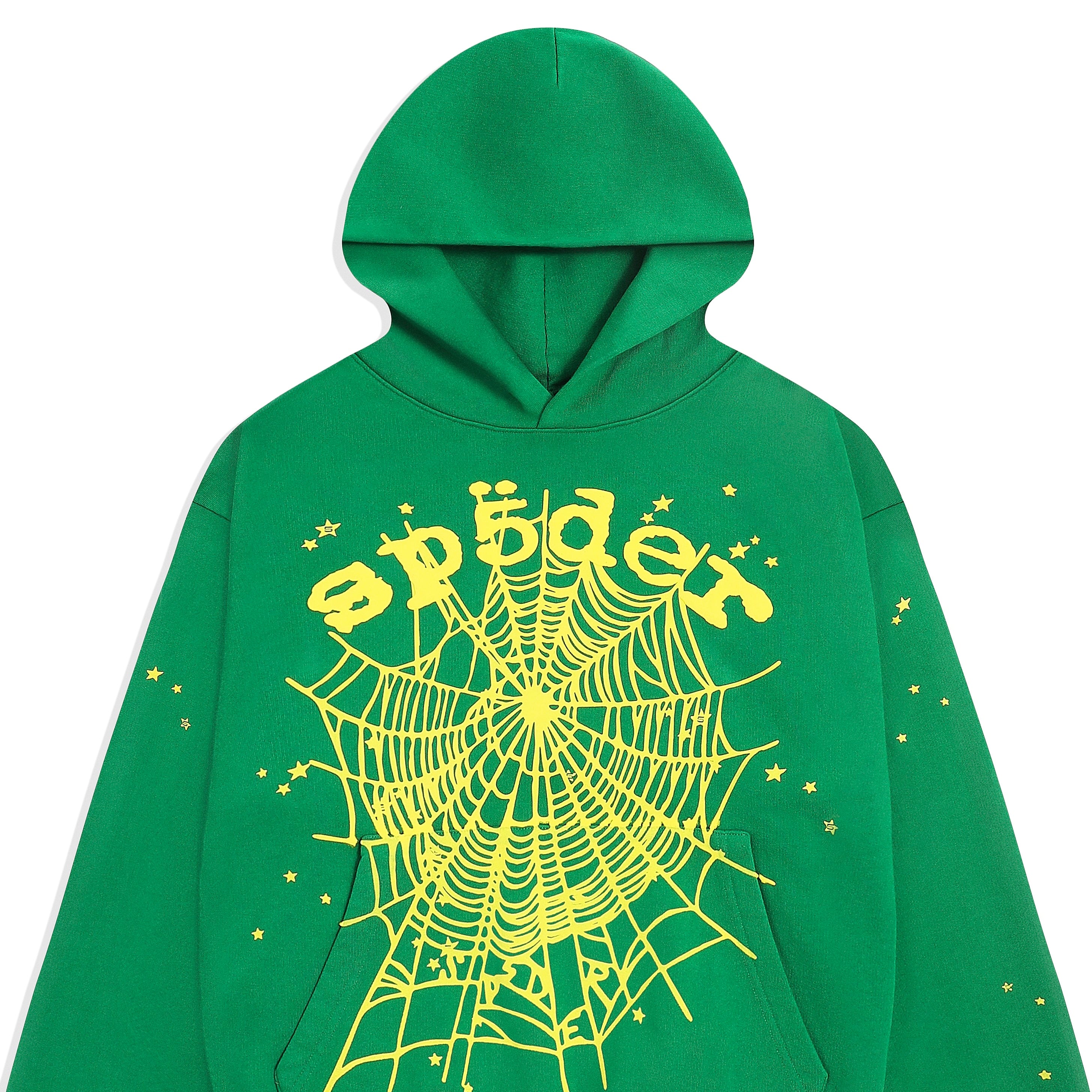 GREEN STAR OG WEB V2 HOODIE | SP5DER | KING SPIDER
