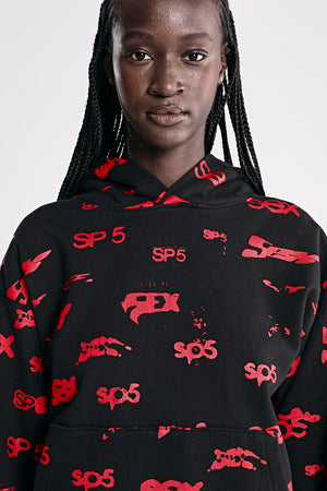 BLACK SEX AOP HOODIE ON MODEL