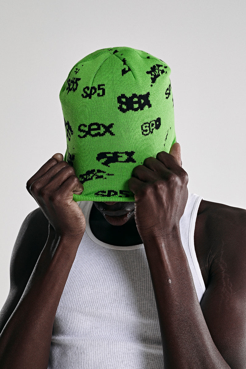 GREEN SEX SKULLY ON MODEL