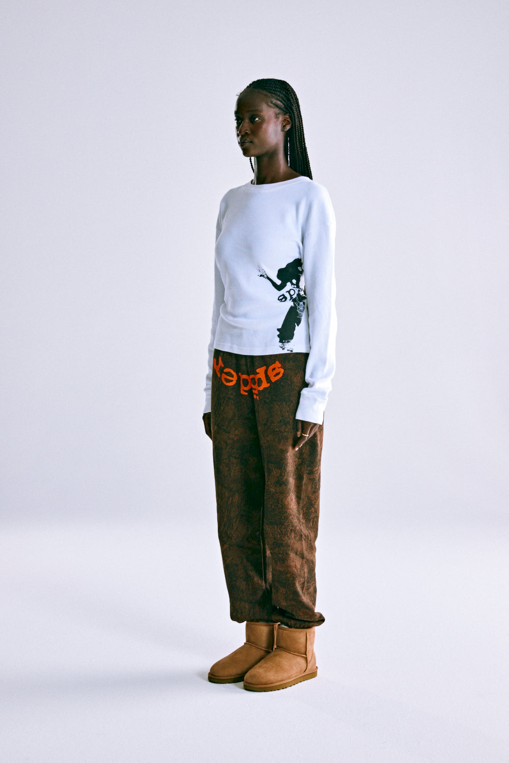 T&F TREE CAMO SWEATPANT, 100% cotton fleece, with puff/discharge print, SP5DER text, and elasticized cuffs.