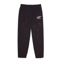 Black SP5DER PRO WIND PANT with white logo and scattered star print, elasticized waistband, and zip cuffs.