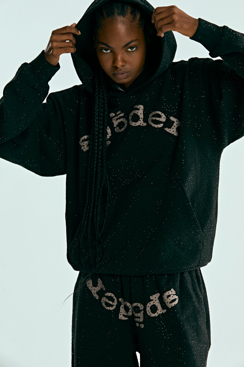 BLACK VVS HOODIE ON MODEL