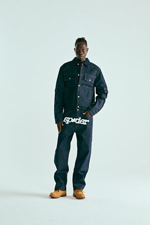 INDIGO DENIM V3 TRUCK JACKET ON MODEL