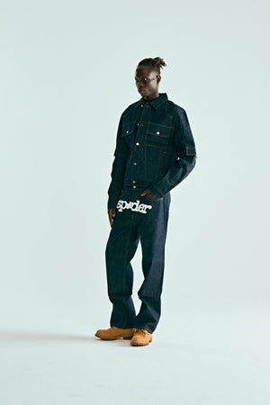 INDIGO DENIM V3 TRUCK JACKET ON MODEL