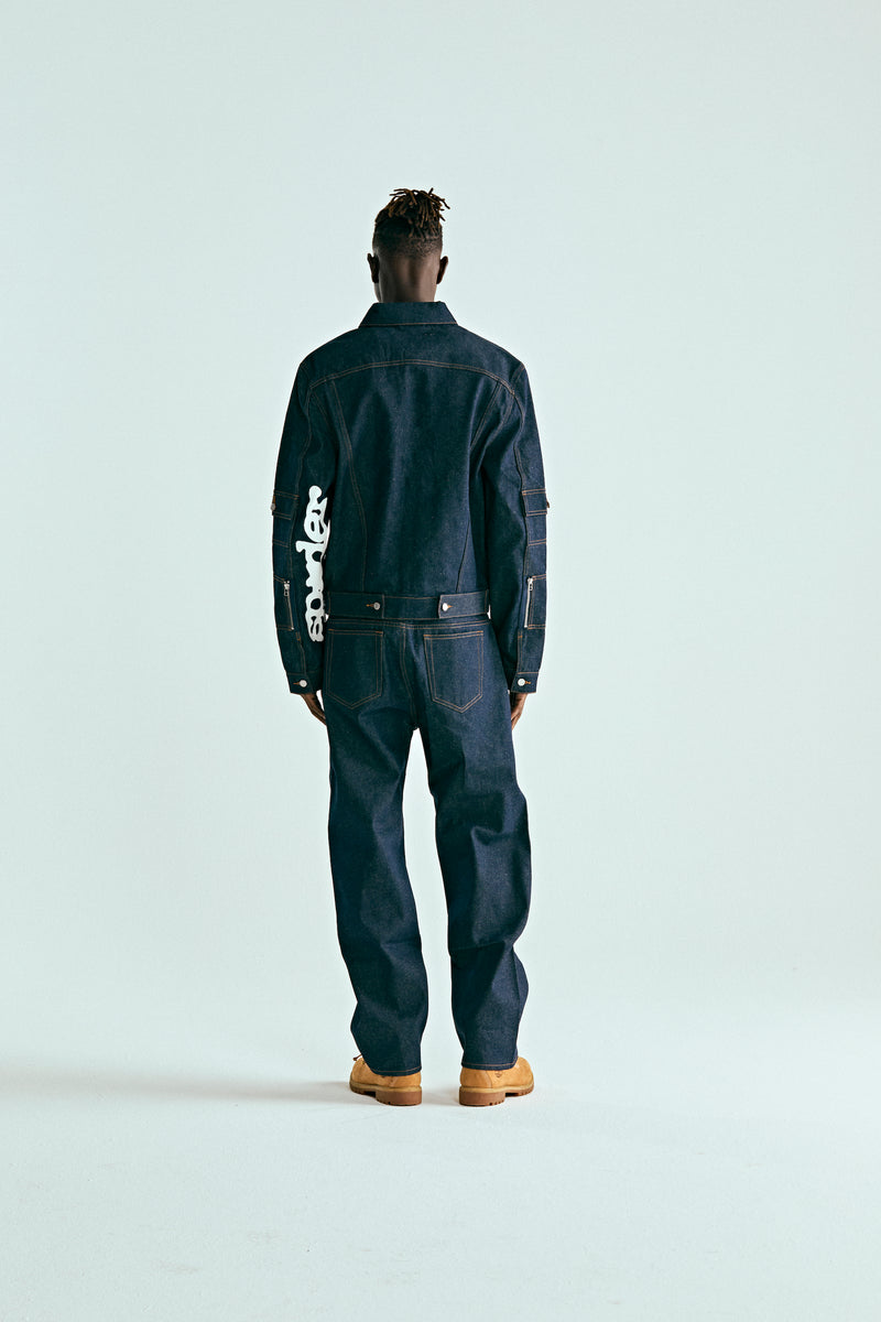 INDIGO DENIM V3 TRUCK JACKET ON MODEL