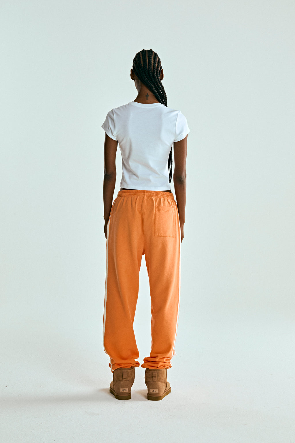 ORANGE 5STAR RODEO SWEATPANT ON MODEL