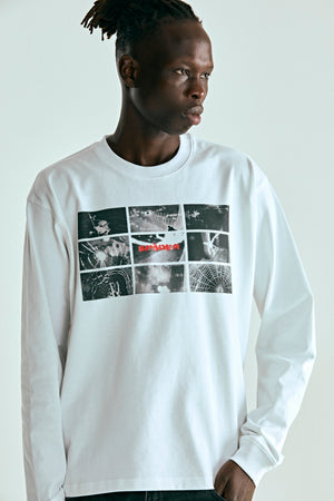 WHITE WEB MONITOR LS HW TEE ON MODEL