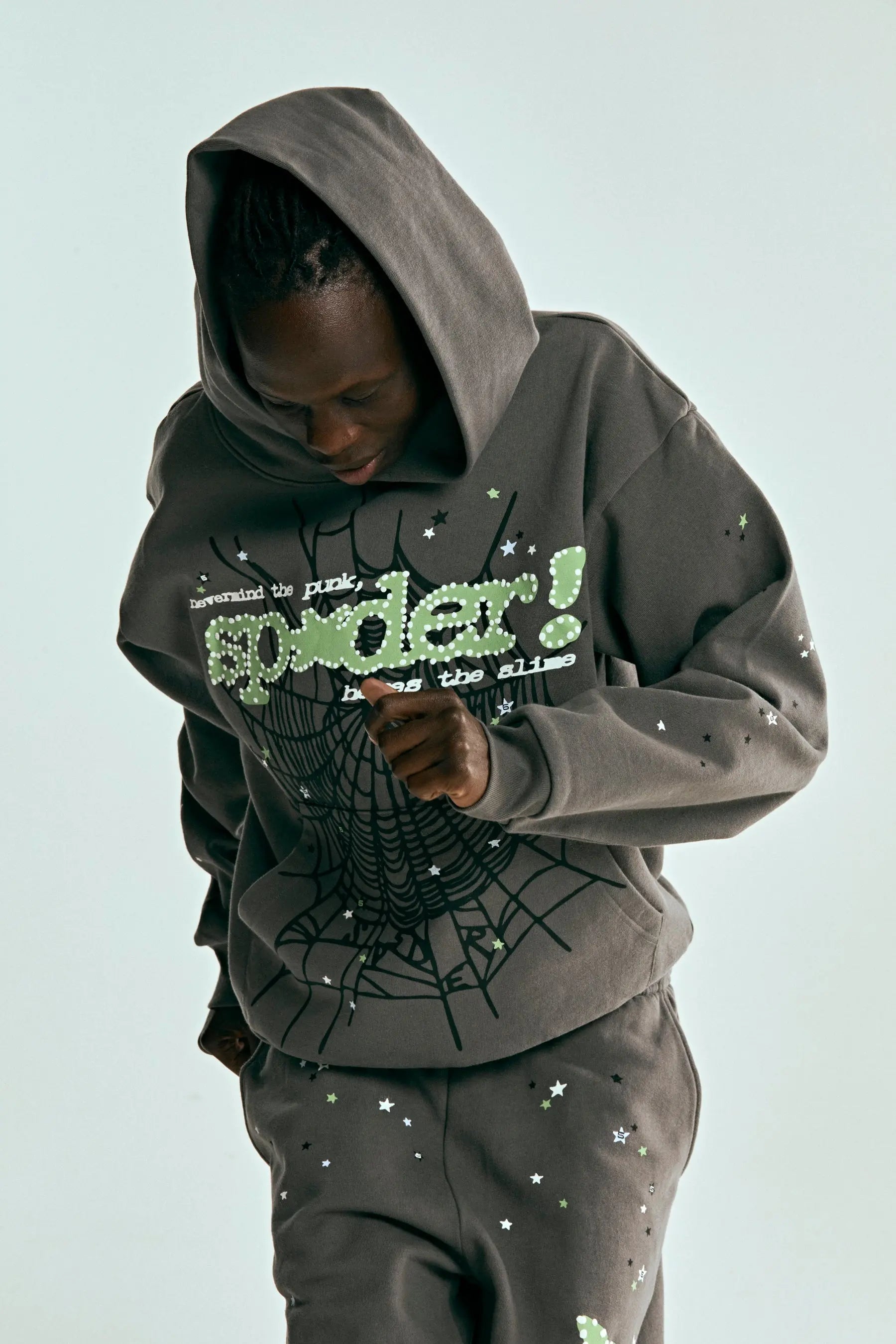 SLATE GREY PUNK V2 HOODIE | KING SPIDER | SP5DER