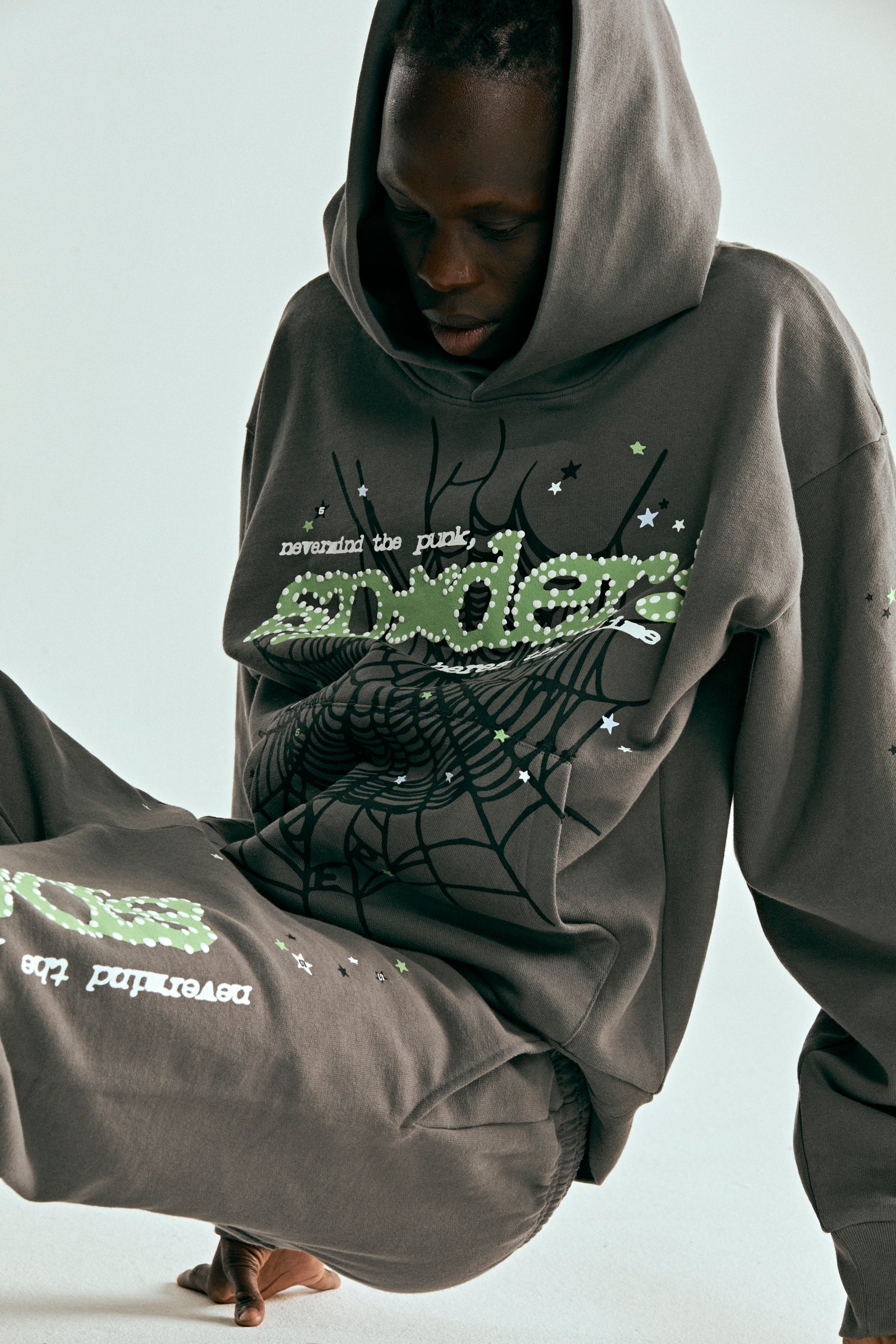 sp5der Punk V2 Hoodie スパイダー パーカー Sp5der Punk V2 Hoodie Slate Men's - SS26 - US