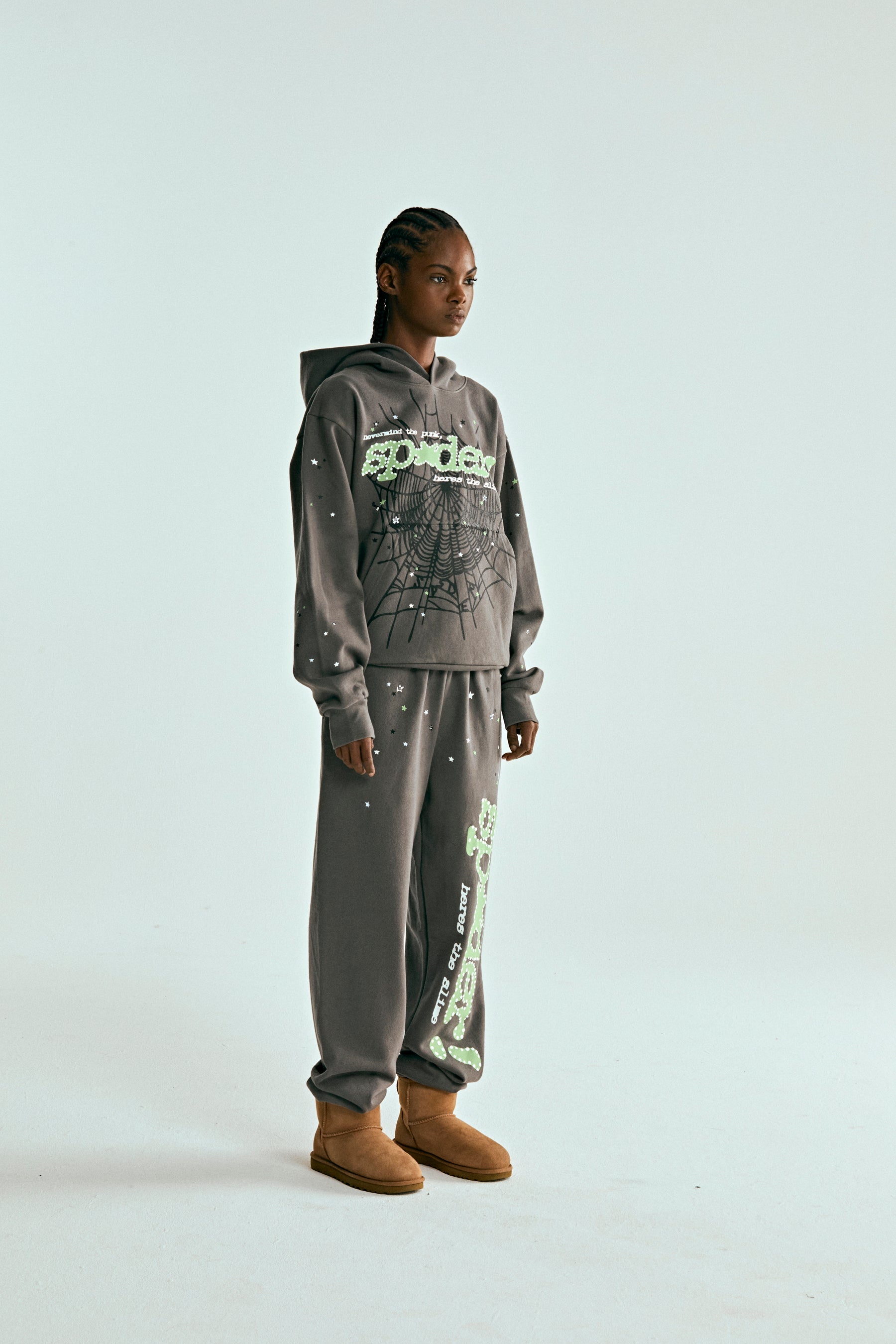 SLATE GREY PUNK V2 HOODIE | KING SPIDER | SP5DER SLATE GREY PUNK V2 HOODIE | KING SPIDER | SP5DER
