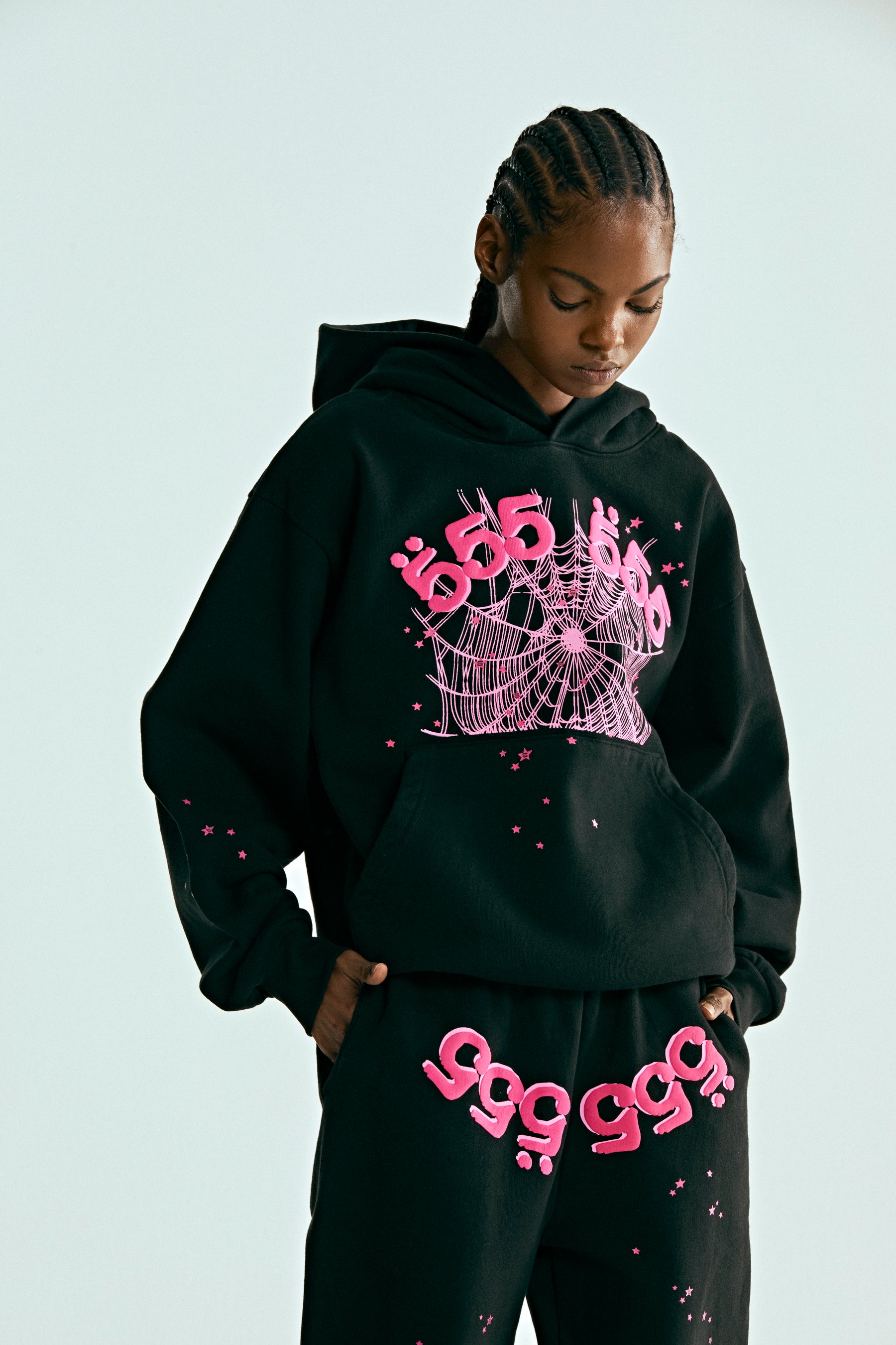 BLACK ANGEL NUMBER HOODIE | KING SPIDER | SP5DER