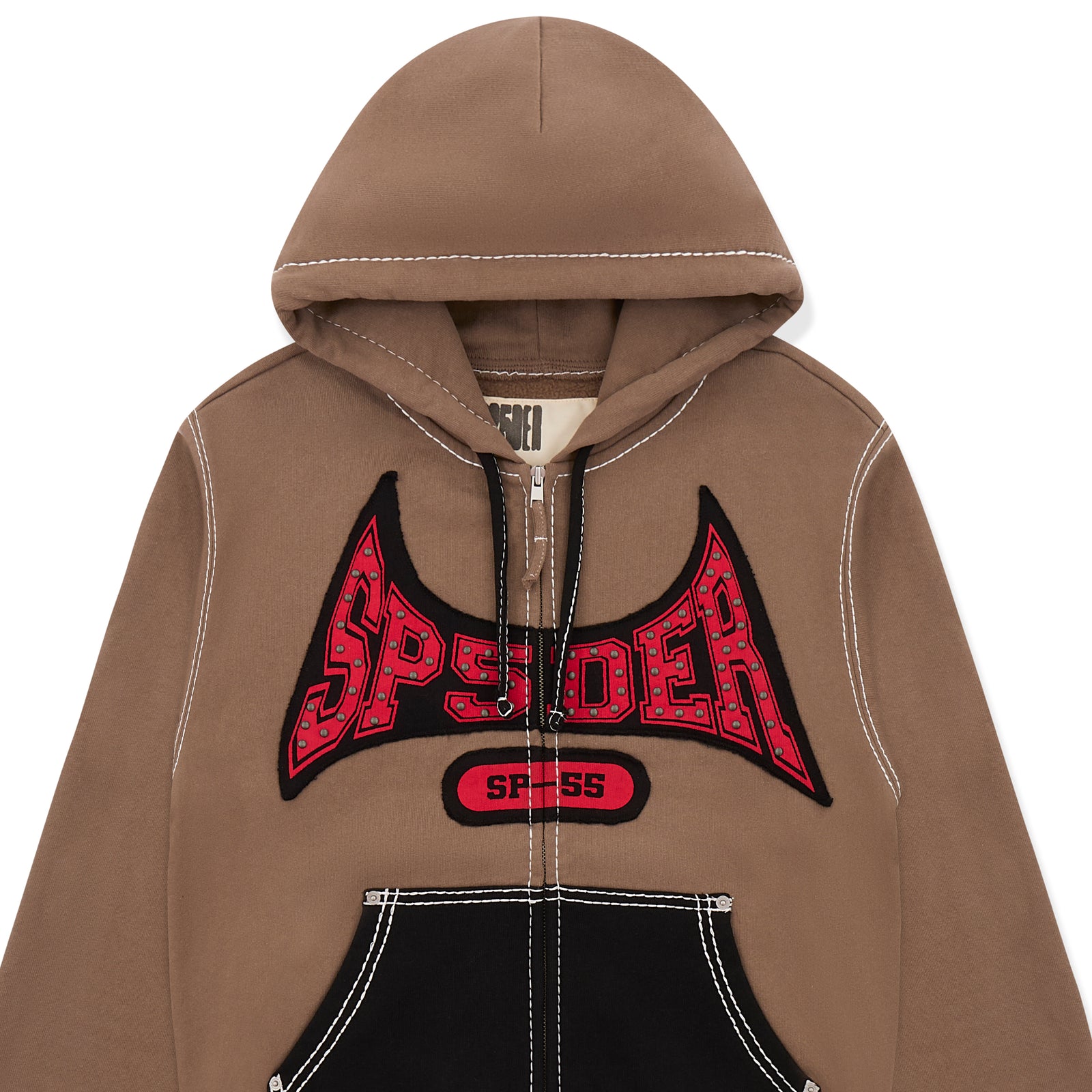 BROWN T&F ZIP HOODIE