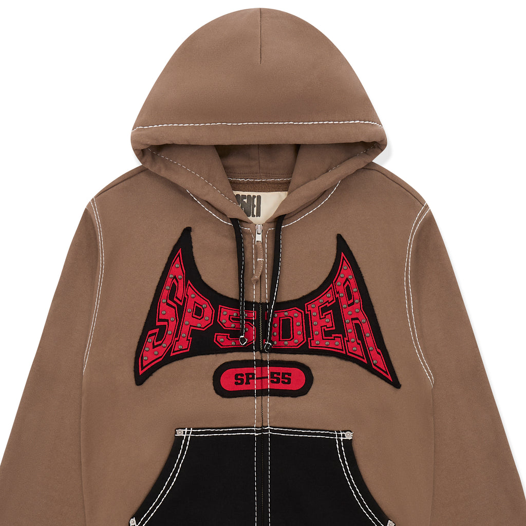 BROWN T&F ZIP HOODIE