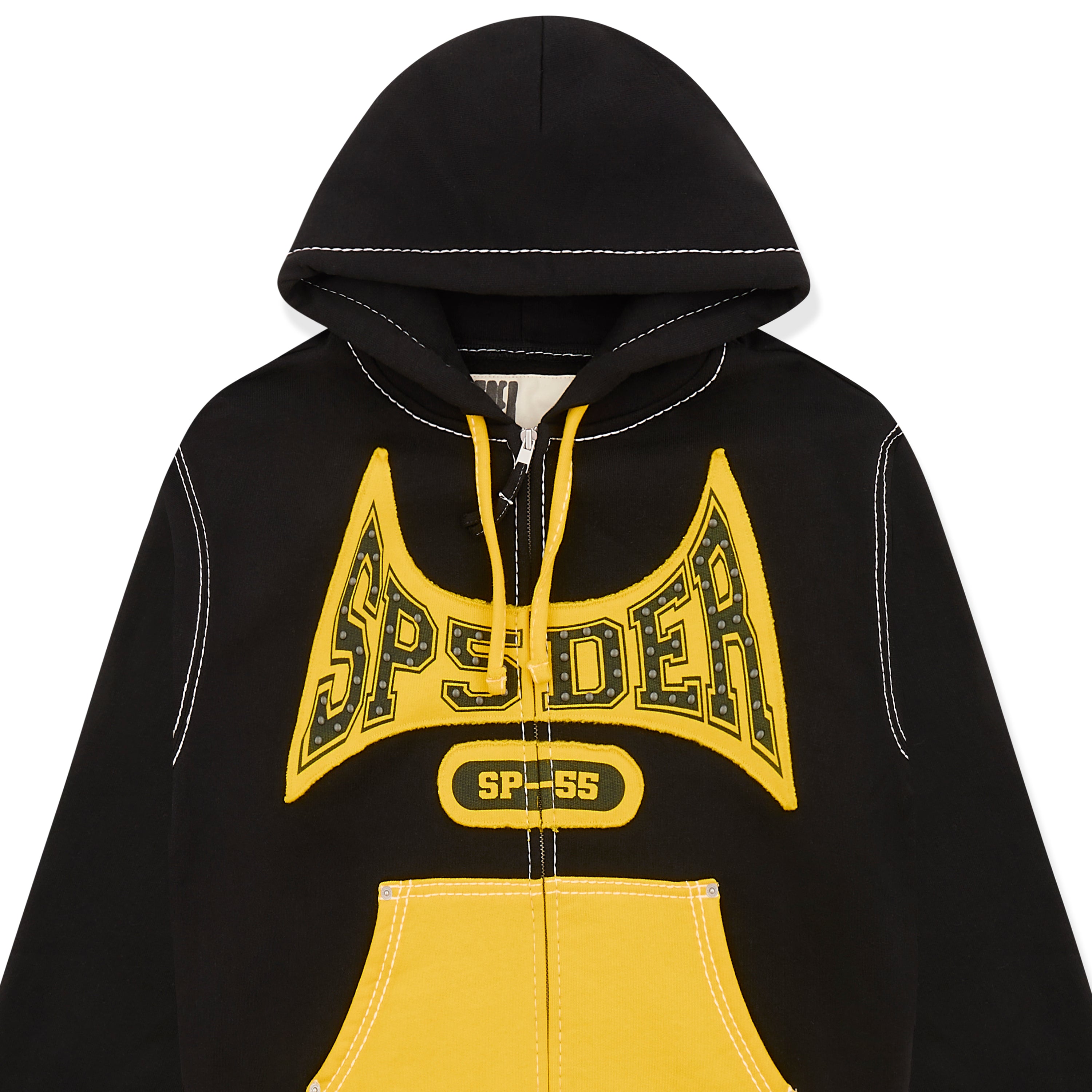 BLACK T&F ZIP HOODIE | SP5DER | KING SPIDER