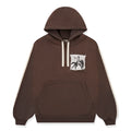 Brown 5STAR Rodeo hoodie with distressed chest patch, drawstring hood, kangaroo pocket, and side stripes.