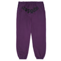 Purple CLASSIC SWEATPANT with black "Sp5der" puff print and discharge print, featuring a web design.