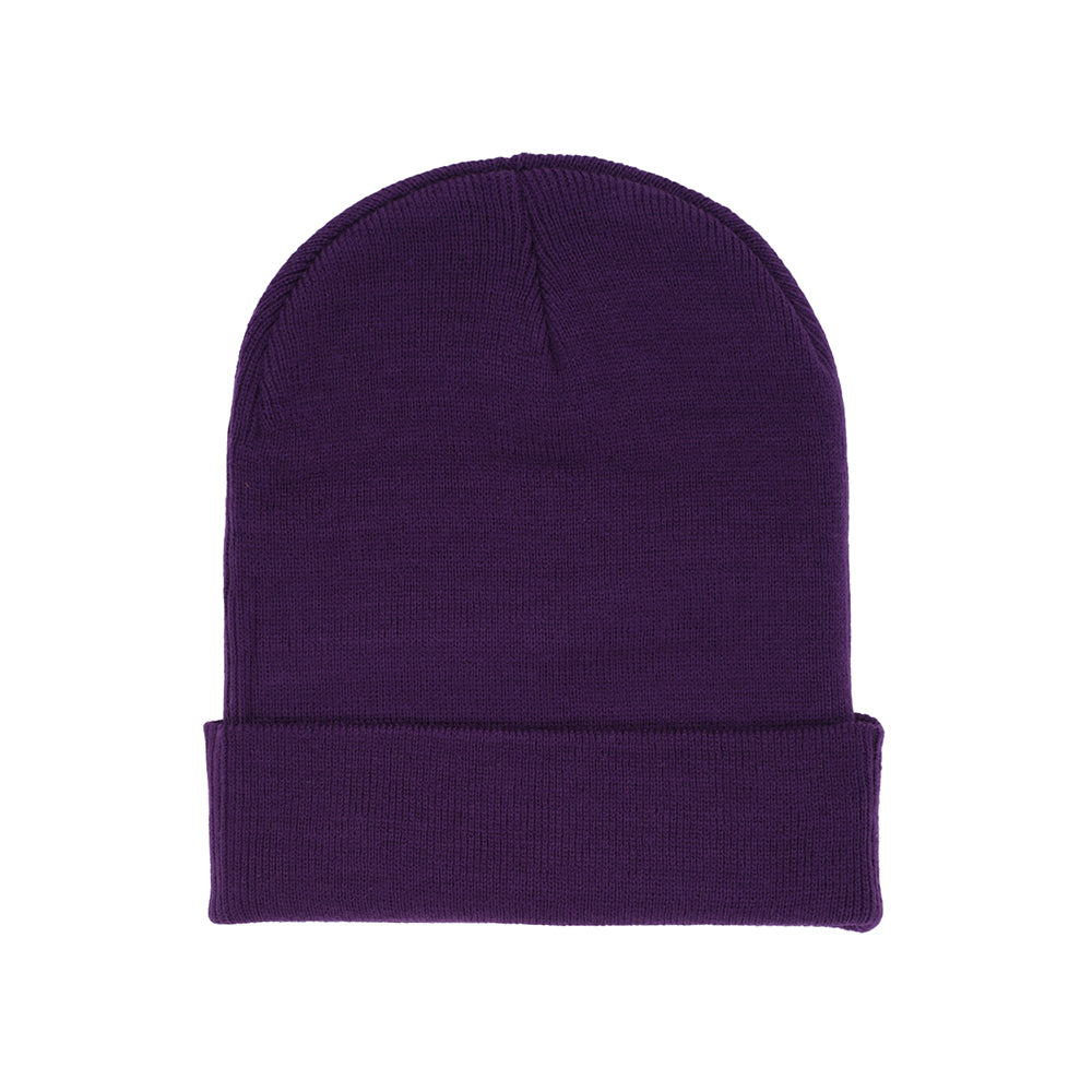 Purple 100% acrylic WEB BEANIE with a folded cuff, featuring a rhinestone SP5DER design.