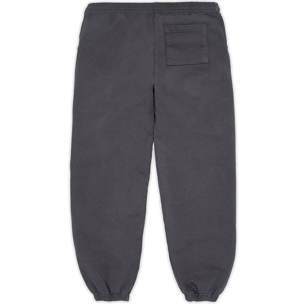 Dark gray 23oz fleece sweatpants with a back pocket and elastic cuffs.